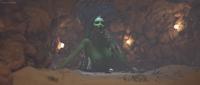 Mega lekku breasts nipples giantess nude mega alien topless crawling collar monster bones gate thighs indoors looking_at_viewer headband green_skin digital_render caddyisraddy twilek tentacles skull star_wars