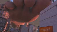 city toes buildings water_tower digital_render giantess crush feet giga mega barefoot foot_crush point_of_view giantess_pov