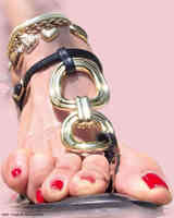 giantess toes sandals shrunken_man between_toes red_nail_polish