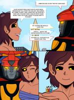 giantess breasts drawing city mega comic bra buildings brunette yellow_eyes short_hair dark_skin dialogue damianlix handheld looking_at_tiny mask robot mech costume selfie