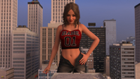 giantess city long_hair clothed looking_down digital_render large_breast taintedwizard mega shrunken_man Mega