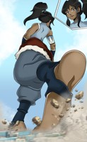 breasts drawing giantess giga city mega black_hair color destruction blue_eyes buildings ponytail foot_crush pants dark_skin korra debris legend_of_korra cutaway harbingerinfinit inchhighjedi Mega Destruction