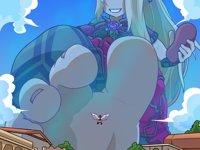 drawing giantess feet giga color toes barefoot soles sandals foot_crush looming imminent_crush viridi pit kid_icarus looming_foot thesigmaarts pit_(kid_icarus) Kid_icarus Feet mega blonde Mega
