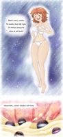 breasts drawing gentle giantess panties feet blushing space color clothed cleavage bra huge_breasts shoes brunette underwear goddess milk smiling story galaxy lingerie legs belly universe thighs bow dialogue stars breast_milk tera internal_view cosmic_giantess thedaibijin breast_vore cupping_breast bare_midriff multiverse omni Cleavage Feet amelia_bedelia