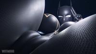 breasts giantess giga space large_breasts camel_toe asian galaxy mask batgirl thighs costume stars thick_thighs digital_render dc_comics cosmic_giantess wotm8h8 cassandra_cain