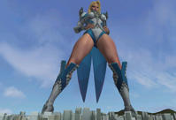breasts giantess giga city mega blonde blue_eyes buildings boots looking_down thighs costume leotard hands_on_hips x-men blue_nails thick_thighs emma_frost digital_render bare_legs marvel_comics roodedude marvel_rivals Mega