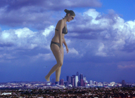giantess crush city mega swimsuit barefoot