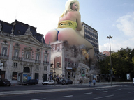 giantess collage city blonde butt destruction buildings sitting beregous sitting_on_building behind_view alexis_texas