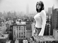 giantess collage city mega monochrome standing