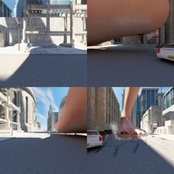 giantess crush feet city barefoot blood digital_render