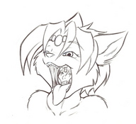 drawing vore furry monochrome anime