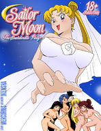 giantess nude manga blonde dress hand wedding_dress sailormoon shrunken_woman comic_cover