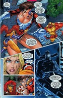 breasts drawing giantess chief manga mega alien comic color colossus cleavage anime red_hair starfire beast_boy beast thighs doom_patrol belt leotard dialogue x-men green_skin dc_comics orange_skin janet_van_dyne elasti-girl marvel_comics domino the_wasp fusion amalgam cable shatterstar