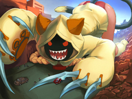 drawing giantess crush panties vore city color destruction anime pogojo taokaka cat_girl blazblue
