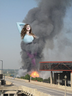 giantess collage mega destruction fire smoke