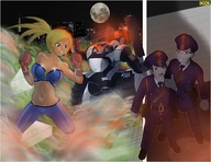 drawing giantess blonde robot anime omc muscles police_uniform uniform