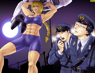 drawing giantess blonde robot anime omc muscles police_uniform uniform