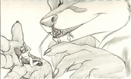 drawing vore furry wolf monochrome shrunken_man mrhappy1987