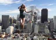 giantess city blonde destruction rampage high_heels mokubi hand legs san_francisco transamerica_pyramid