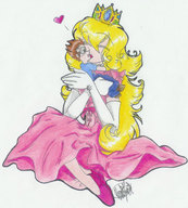 drawing gentle color handheld princess_peach anime kissing super_mario_bros