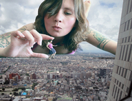 giantess collage giga city mega destruction multiple_sizes lying_down giantesses tattoo
