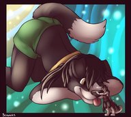 drawing gentle furry tail color tongue collie karla leopard tasia shrunken_man dog_girl blep