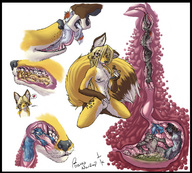 drawing giantess vore furry color inside anime shrunken_men foshu fox_girl stomach_view