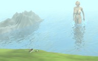 breasts giantess nude water huge_breasts farm digital_render
