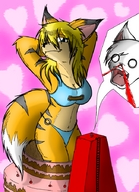 drawing giantess furry color swimsuit shrunken_men