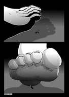 drawing feet monochrome barefoot soles anime scared shrunken_men foot_crush