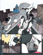 breasts drawing giantess insertion nude vore furry blushing anthro city comic color tongue cum destruction playful building_sex paws giantesses fox_girl yellow07 tierafoxglove