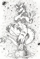breasts growth giantess furry dragoness space monochrome saturn wave dnapalmhead