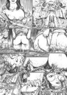 breasts drawing giantess city monochrome butt destruction butt_crush anime breast_crush klnking