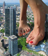 giantess crush feet mega destruction barefoot cars skyscraper