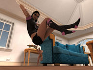 giantess long_hair glasses socks shrunken_men surprised carry digital_render