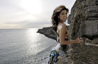 gentle giantess collage long_hair beach handheld climbing brunette dress captured garcia_accasbel celebrities