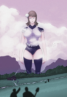 drawing gentle giantess mega color anime brunette nature