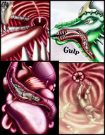 drawing vore dragoness color tongue male teeth anime knight shrunken_men dragonesslife stomach men shrunken_man throat process skeleton digested swallowed