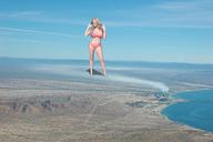 giantess mega blonde swimsuit wonderslug sandals clouds nature gisele
