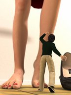 barefoot high_heels legs tontoblackadder shrunken_man pedicure digital_render