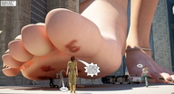 giantess crush black_hair handheld barefoot blood hand jessi_and_vicky point_of_view tiny_mk digital_render
