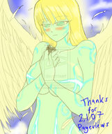 breasts drawing gentle giantess blushing angel color handheld cleavage anime hug corrupt_half corruptking