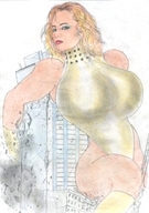 drawing giantess city mega color swimsuit destruction anime olivier