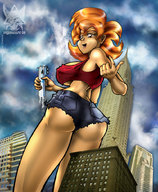 drawing giantess arguswulfe collage city mega color handheld machinasa point_of_view
