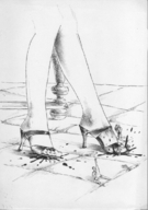drawing crush feet anime shrunken_men sandals foot_crush death
