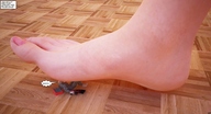 giantess crush feet vore manga shrunken_men foot_crush shrunken_woman jessi_and_vicky tiny_mk digital_render