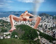 giantess collage nude masturbation city mega lying_down
