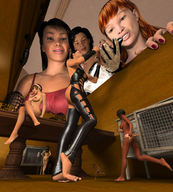 giantess nude feet barefoot domination multiple_sizes gloves shrunken_men tontoblackadder shrunken_woman female_domination mistress giantesses captured under_foot digital_render