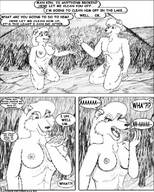 drawing giantess vore furry anthro monochrome giant bear couple