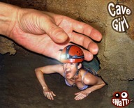 collage giant lying_down hand reaching shrunken_woman grabbing
